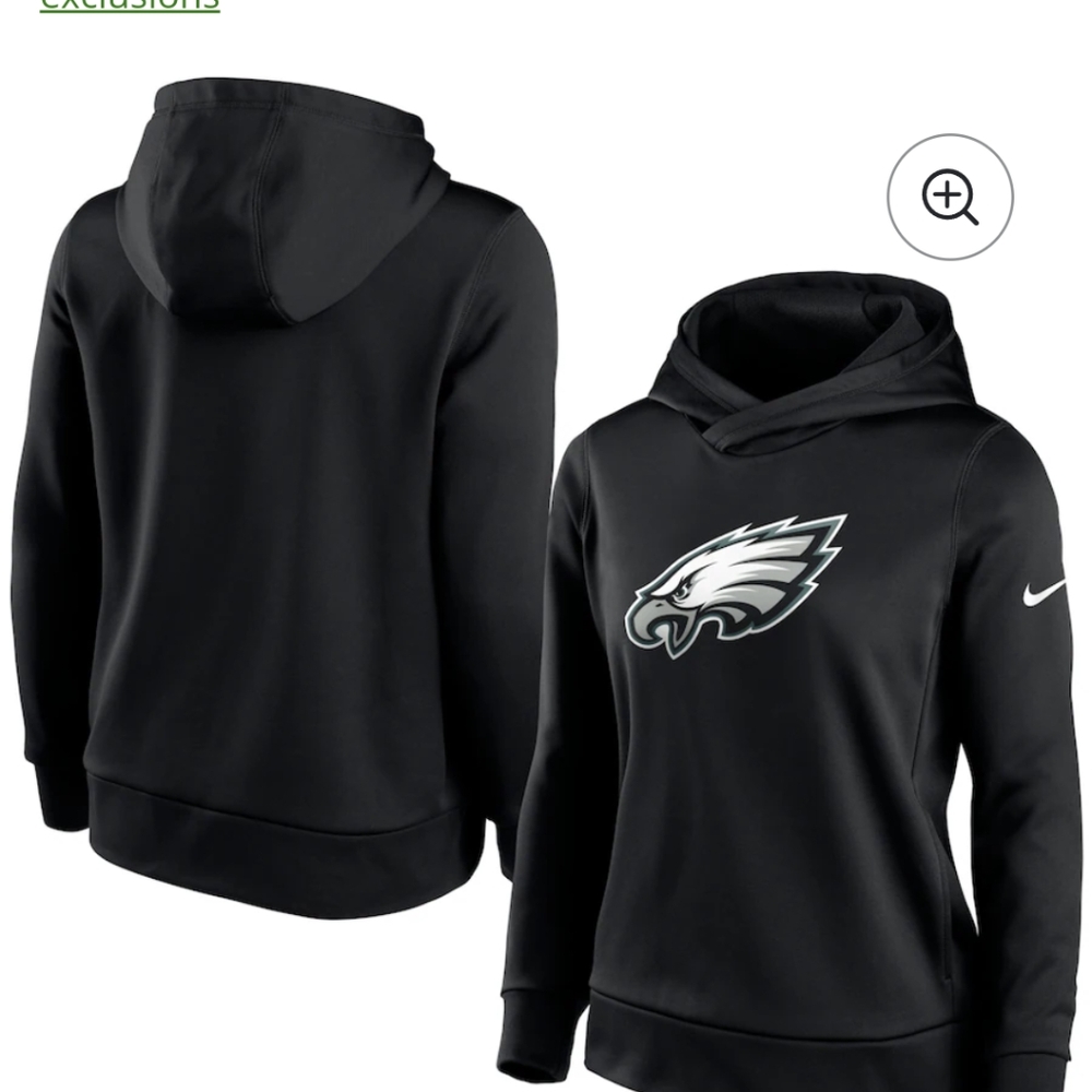 Women's Philadelphia Eagles Nike Black Lightweight Performance Hooded Top M